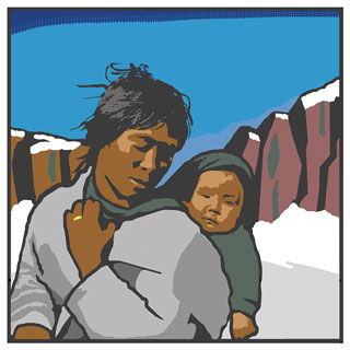 Inuit mother and child