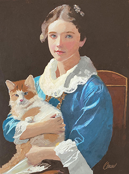 Young girl with her cat